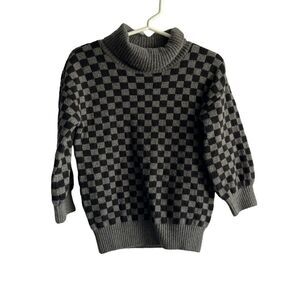 Gap Checkered Grey & Black Turtleneck Sweater